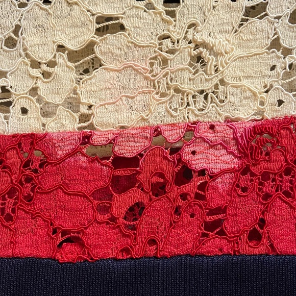 Gucci GG Floral Lace Logo Stripe Dress, Size XL - Picture 13 of 16